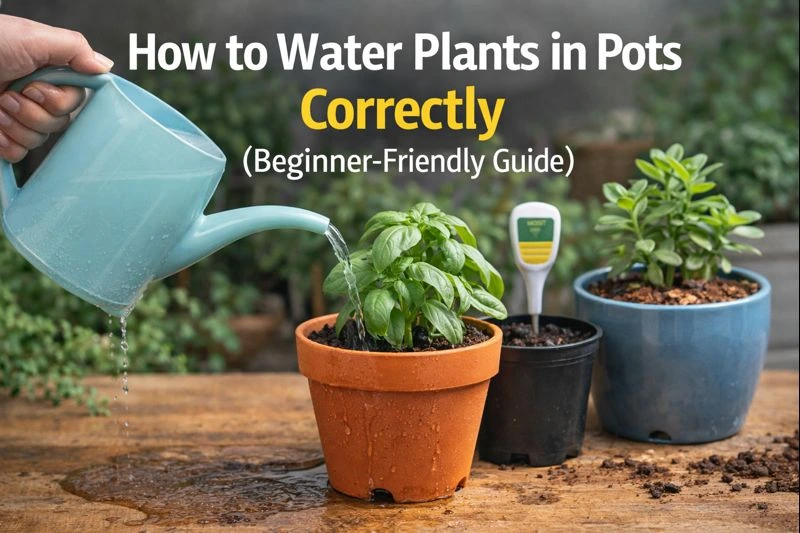 How to Water Plants in Pots Correctly (Beginner-Friendly Guide)